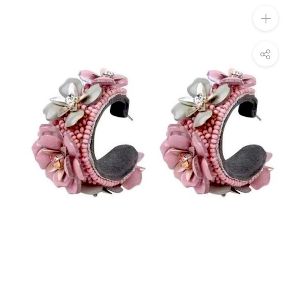 DEEPA GURNANI HAND MADE GRAYCE HOOP EARRINGS - Picture 2 of 14